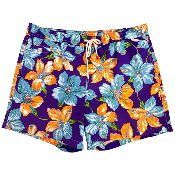 Polo Ralph Lauren Other - Polo Ralph Lauren Swim Trunks Men's XXL Purple Tropical Floral Hibiscus Shorts